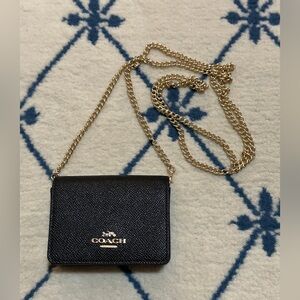 Coach Mini Wallet On A Chain - Black